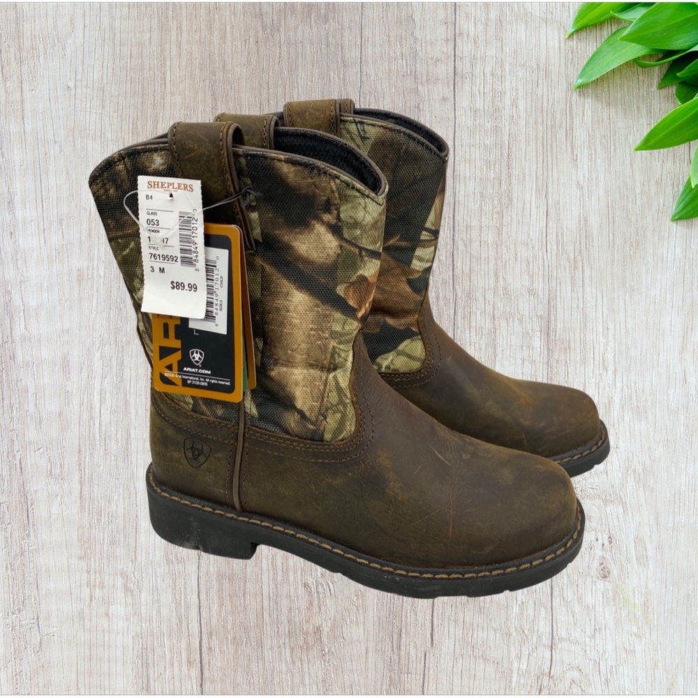 Ariat Children’s Heritage Sierra Camo Pull On Western Boots (Kids size 3)